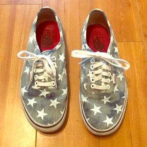 Star Print Vans (Denim + White)